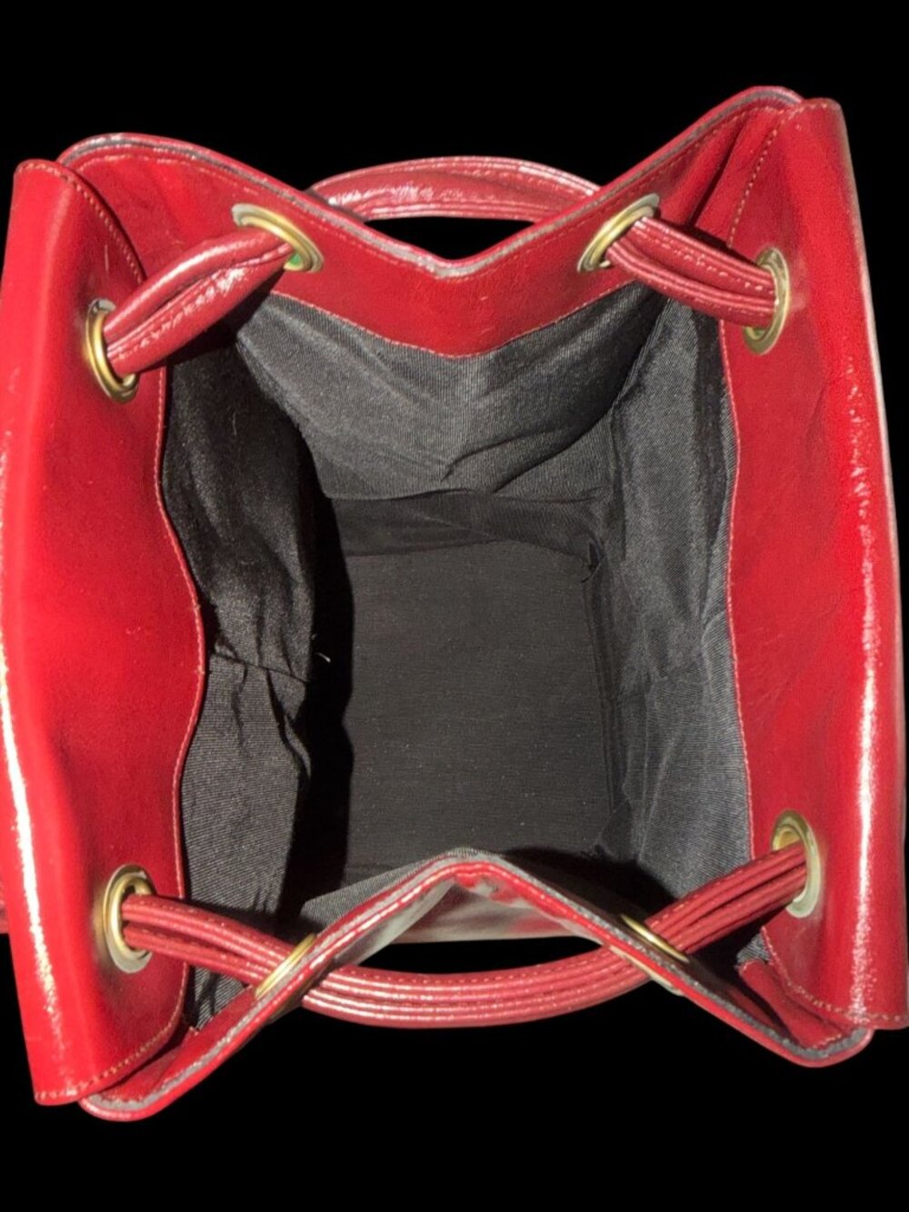 VTG Etienne Aigner Drawstring Bucket Antic Red Leather Shoulder Bag 80s Germany - Picture 8 of 9